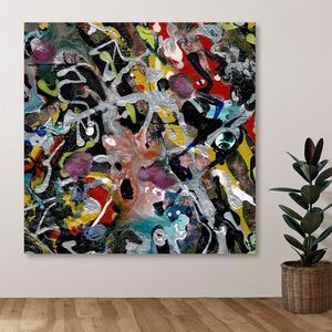 Imagine Tablou decorativ, DEV10694-140140, Cadru: 100% LEMN (Grosime: 3-4 cm), Multicolor