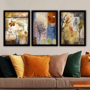 Imagine Set 3 tablouri decorative, 3SC147, Plastic, Multicolor