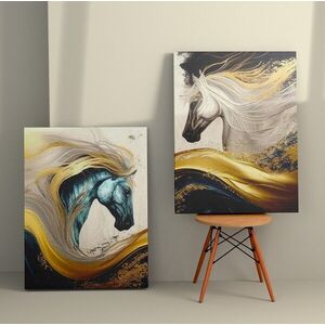 Imagine Set 2 tablouri decorative, 2KNV4351, Lemn, Multicolor