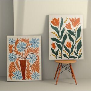 Imagine Set 2 tablouri decorative, 2KNV4375, Lemn, Multicolor