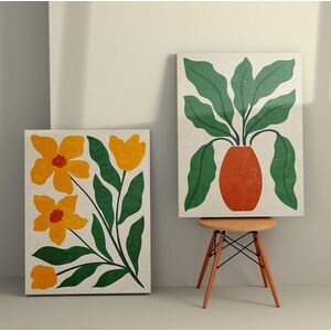 Imagine Set 2 tablouri decorative, 2KNV4387, Lemn, Multicolor