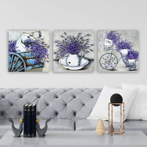 Imagine Set 3 tablouri decorative, DRPRC60, Rama din lemn (grosime 3 cm), Multicolor