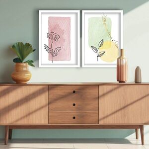 Imagine Set 2 tablouri decorative, 2p3752softct-012, Lemn, Multicolor