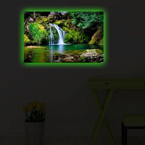 Imagine Tablou decorativ cu lumina LED, 4570DACT-34, Dimensiune: 45 x 70 cm, Multicolor