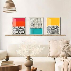 Imagine Set 3 tablouri decorative, UDC15, Canvas imprimat, Multicolor