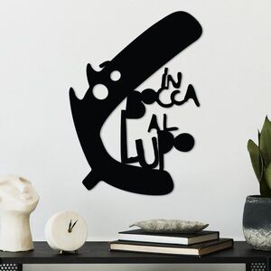 Imagine Decoratiune de perete, Lupo 3, Dimensiune: 40 x 56 cm, Negru