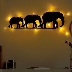 Imagine Decoratiune de perete, Elephant 070, Dimensiune: 15 x 50 cm, Negru