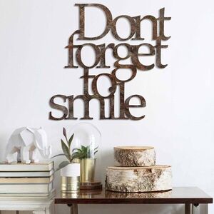 Imagine Decoratiune de perete, Rusty Dont Forget For Smile, Dimensiune: 67 x 70 cm, Maro antichizat