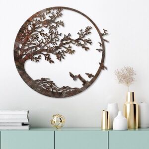 Imagine Decoratiune de perete, Rusty Tree, Dimensiune: 66 x 68 cm, Maro antichizat
