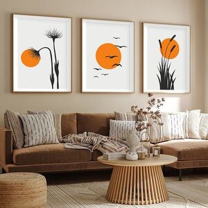 Imagine Set 3 tablouri decorative, Huhu228, Lemn masiv, Multicolor