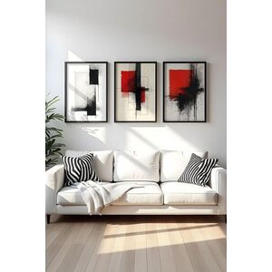Imagine Set 3 tablouri decorative, Huhu442- 50 x 70, Lemn masiv, Multicolor
