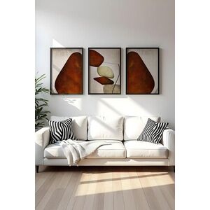 Imagine Set 3 tablouri decorative, Huhu469S, Lemn masiv, Multicolor