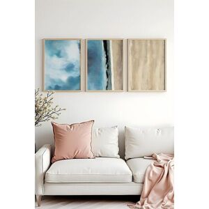 Imagine Set 3 tablouri decorative, Huhu470, Lemn masiv, Multicolor