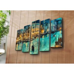 Imagine Set 5 tablouri decorative, 5PATK-158, 19 x 70 cm, Multicolor