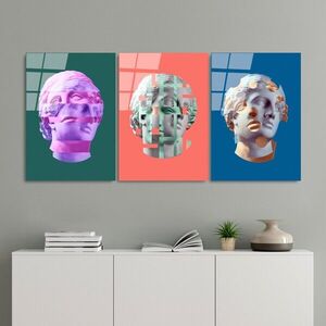 Imagine Set 3 tablouri decorative, UV-878, Dimensiune: 45 x 65 cm (3 bucăți), Multicolor