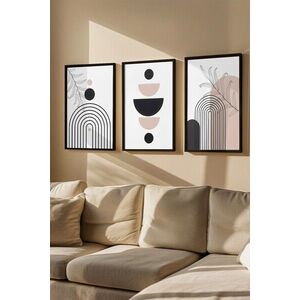 Imagine Set 3 tablouri decorative, Artvmodel42-Sıyah, MDF, Multicolor