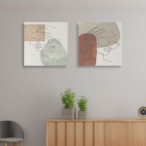 Imagine Set 2 tablouri decorative, ASR_CNVS25, Lemn, Multicolor