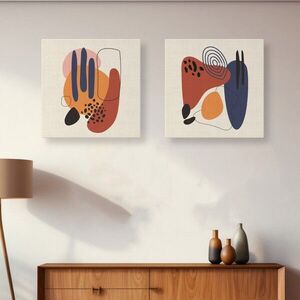 Imagine Set 2 tablouri decorative, ASR_CNVS25, Lemn, Multicolor