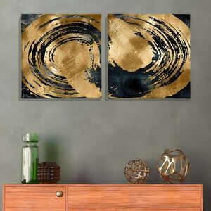 Imagine Set 2 tablouri decorative, ASR_CNV2-12 40x40, Lemn, Multicolor
