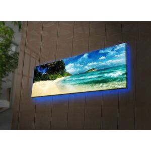 Imagine Tablou decorativ cu lumina LED, 3090DACT-69, 30 x 90 cm, Multicolor