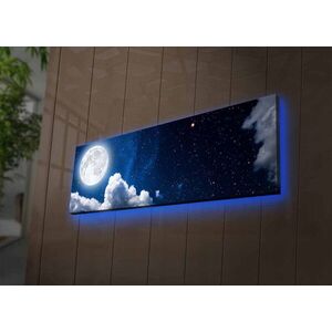 Imagine Tablou decorativ cu lumina LED, 3090NASA-008, 30 x 90 cm, Multicolor