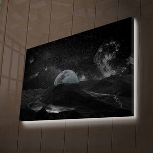 Imagine Tablou decorativ cu lumina LED, NASA-026, Dimensiune: 45 x 70 cm, Multicolor