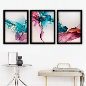 Imagine Set 3 tablouri decorative, 3SC156, Plastic, Multicolor
