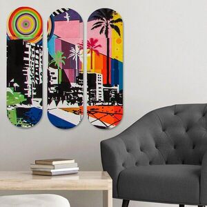 Imagine Set 3 tablouri decorative, 3KY3803, Imprimat UV, Multicolor