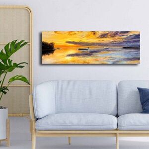 Imagine Tablou decorativ, 3090NISC-013, Lemn, Galben / Portocaliu / Albastru / Negru