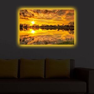 Imagine Tablou decorativ cu lumina LED, 4570DACT-38, Dimensiune: 45 x 70 cm, Multicolor