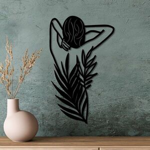 Imagine Decoratiune de perete, Flower Woman, Dimensiune: 42 x 70 cm, Negru