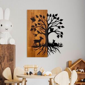 Imagine Decoratiune de perete, Nature, Lățime: 46 cm Înălțime: 58 cm Adâncime: 3 cm, Nuc / Negru