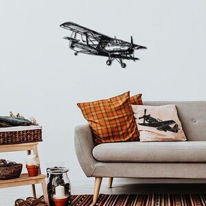 Imagine Decoratiune de perete, Airplane, Dimensiune: 39 x 74 cm (1 bucată), Negru