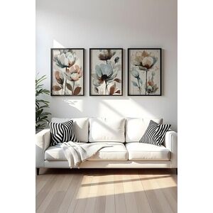 Imagine Set 3 tablouri decorative, Huhu478S, Lemn masiv, Multicolor