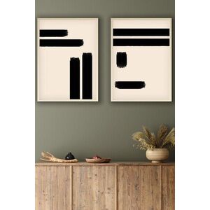 Imagine Set 2 tablouri decorative, Huhu200, Lemn masiv, Multicolor