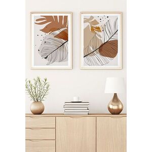 Imagine Set 2 tablouri decorative, Huhu36, Lemn masiv, Multicolor