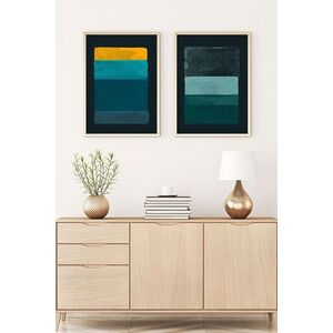 Imagine Set 2 tablouri decorative, Huhu91, Lemn masiv, Multicolor
