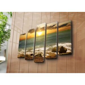 Imagine Set 5 tablouri decorative, 5PATK-183, 19 x 70 cm, Multicolor