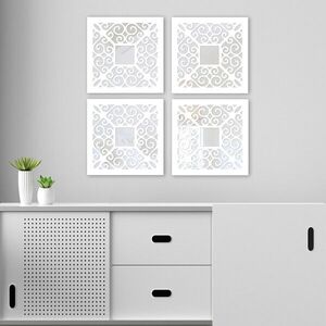 Imagine Set 4 oglinzi decorative, BYZ06833628, MDF, Argintiu