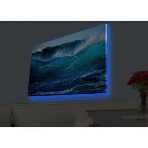 Imagine Tablou decorativ cu lumina LED, 4570HDACT-016, Dimensiune: 45 x 70 cm, Multicolor