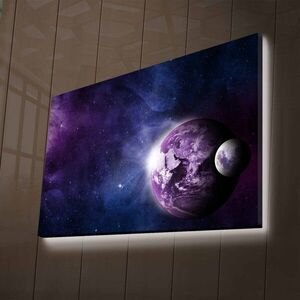 Imagine Tablou decorativ cu lumina LED, NASA-020, Dimensiune: 45 x 70 cm, Multicolor