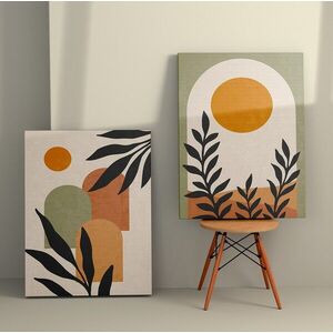 Imagine Set 2 tablouri decorative, 2KNV4273, Lemn, Multicolor