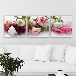 Imagine Set 3 tablouri decorative, P977100, Rama din lemn (grosime 3 cm), Multicolor
