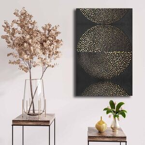 Imagine Tablou decorativ, 4570NISC-019, Lemn, Auriu / Alb / Negru