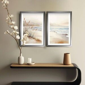 Imagine Set 2 tablouri decorative, 2Pantct-006, Cadru: 100% LEMN (Grosime: 1, 9 cm), Multicolor