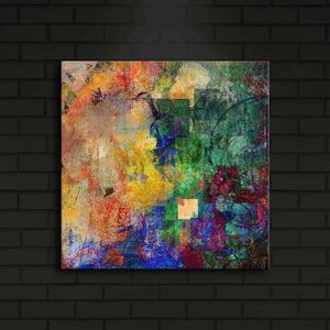 Imagine Tablou decorativ cu lumina LED, 4040İACT-1, Dimensiune: 40 x 40 cm, Multicolor