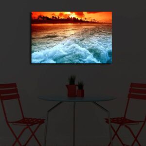 Imagine Tablou decorativ cu lumina LED, 4570İACT-45, Dimensiune: 45 x 70 cm, Multicolor