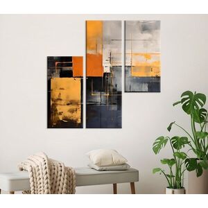 Imagine Set 3 tablouri decorative, MXA05, Cadru: 100% LEMN (Grosime: 2 cm), Multicolor
