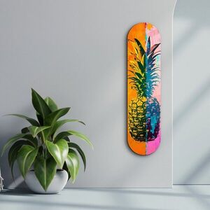Imagine Tablou decorativ, Ananas Pink Orange| Glass Wall Art, Dimensiune: 20 x 80 cm, Multicolor