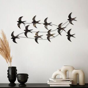 Imagine Decoratiune de perete, Flock of Swallows 3, Dimensiuni: 45 x 104 x 8 cm, Multicolor